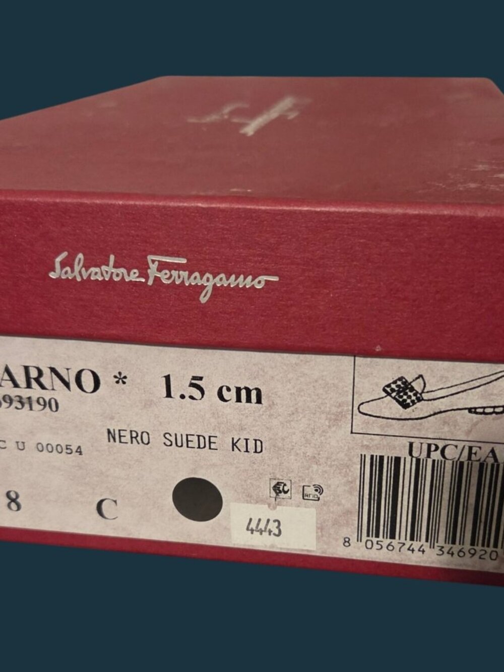 Salvatore Ferragamo Sarno Studded Loafers Black Suede Sz 8C - W/ Original Box - Picture 3 of 16